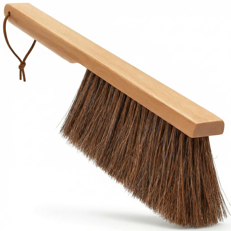 Takavu Multi-Purpose Counter Brush with Solid Wood Handle, Natural Horsehair Bristles for Gentle Dusting of Furniture, Drafting, Patio, Fireplace Cleaning, Shop Brush, Woodworking Tool & Accessories - Image 1