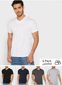 5 Pack Essential V Neck T-Shirts