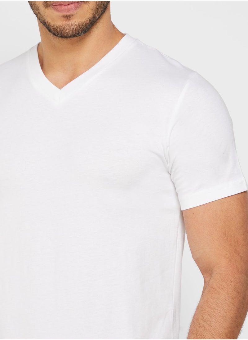 Seventy Five Basics - 5 Pack Essential V Neck T-Shirts - Image 1