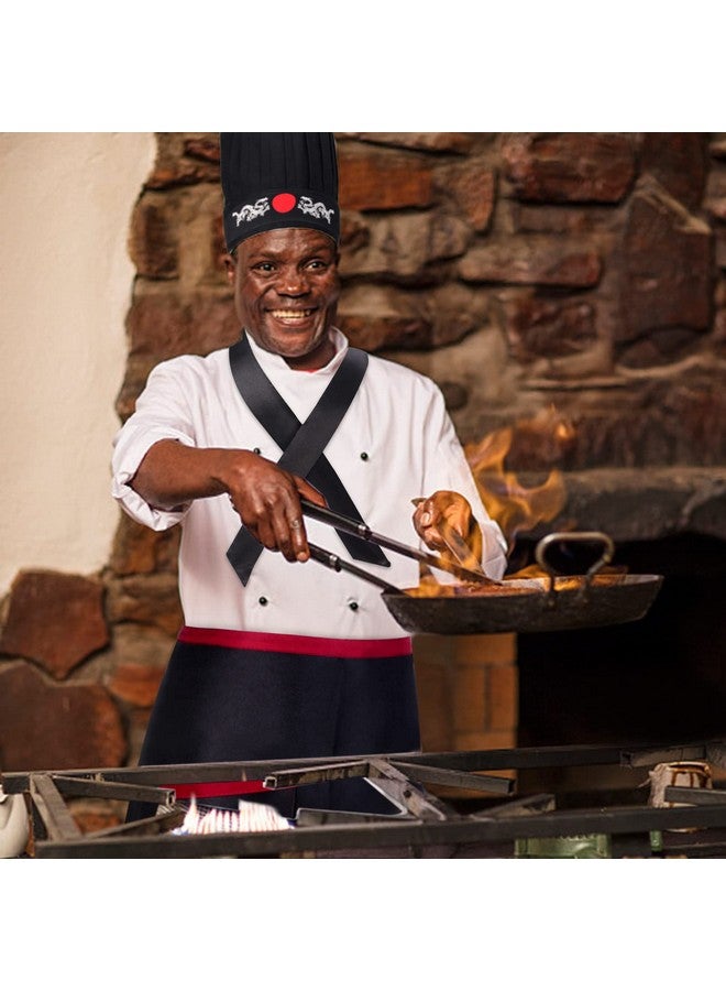 Keymall Hibachi Chef Tall Hat and Apron Costume Set with Headband Tie for Japanese Cuisine Lovers and Hibachi Enthusiasts - Image 4