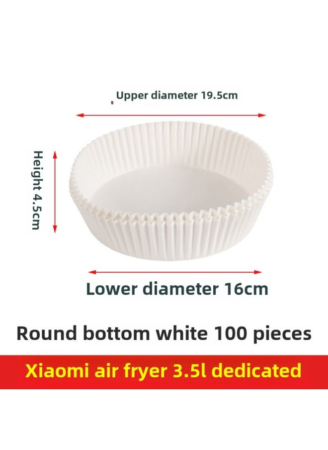 Generic - Millet Home Air Fryer Paper Special Square Food Grade Household Wash-free Pot. Small Size Non-stick Oil-absorbing Paper-Specifications:◆◇White Round Fryer Paper 100 Pieces For Xiaomi 3.5l Fryer◆◇ - Image 1