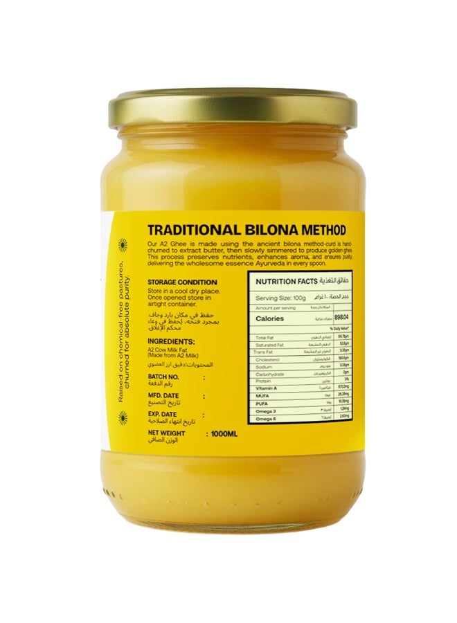 Homegrown A2 Ghee – Pure Clarified Butter from Grass-Fed A2 Cows for Healthy Fats (1 litre) - Image 2