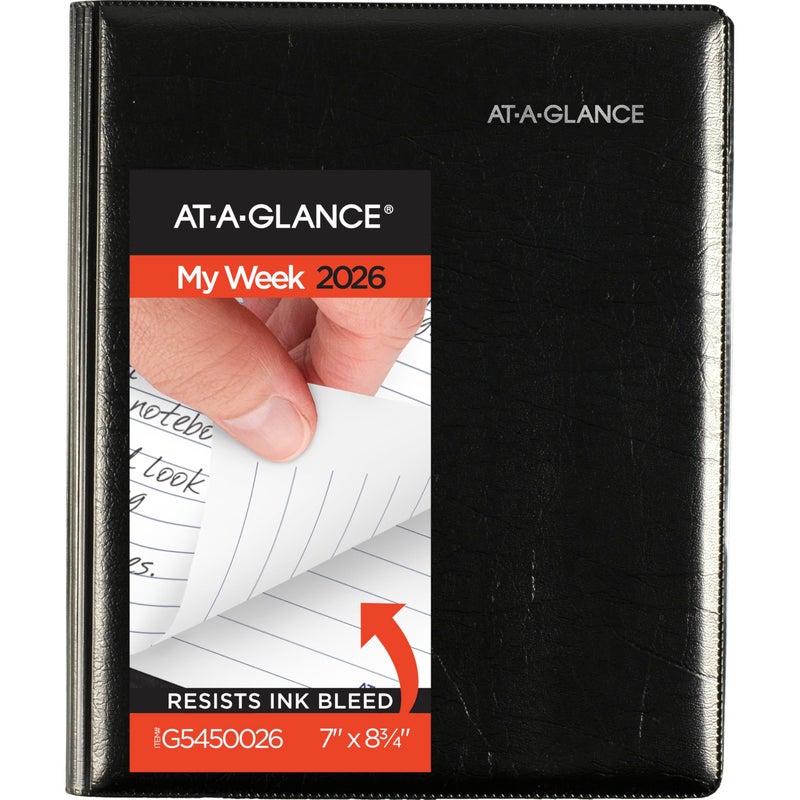 At-A-Glance 2026 Planner  Weekly & Monthly  7"" X 8.75""  Medium  Refillable  Executive  Dayminder  Black (G5450026) - Image 1