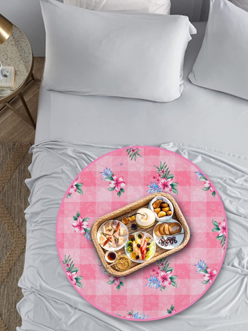 Clasiko Bed Server/Food Mat, 36x36 Inches, Material - PVC; Color - Balck Beige Checks; Pack of 1; Reversible Use, Water/Oil Proof, 3 Layer, Anti-Bacterial - Image 1