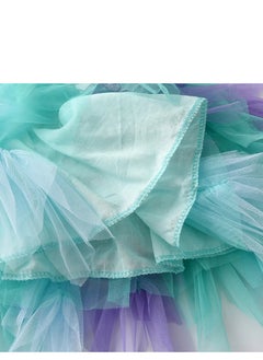 Daddy's Angel Girls Tutu Skirt Ruffle Tulle Skirt Knee Length Blue And Purple Mermaid Theme  - Image 2