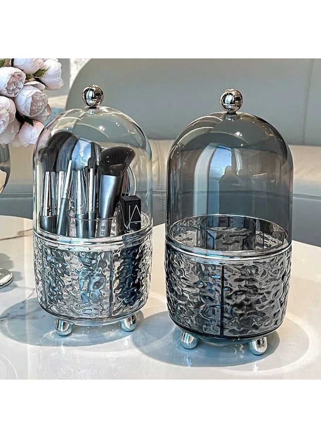 Makeup Brush Holder 360 Degree Rotating Makeup Brush Organizer with Cover for Dressing Table Dustproof - Image 2