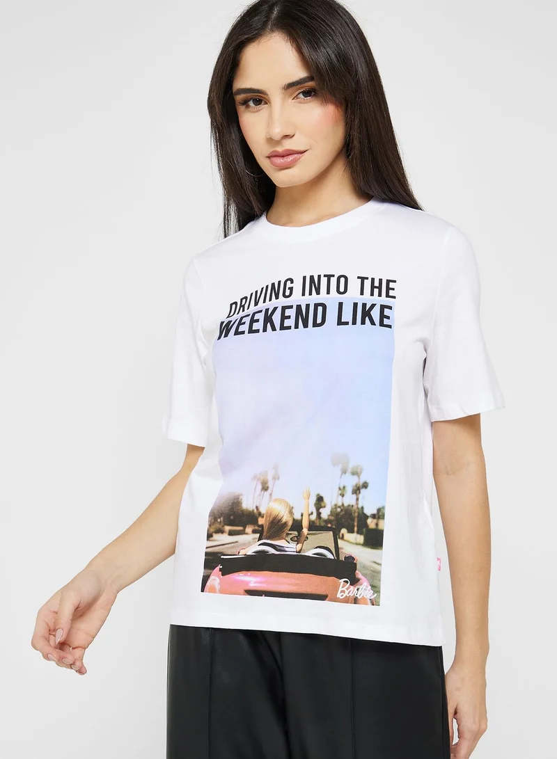اونلي Graphic Round Neck T-Shirt