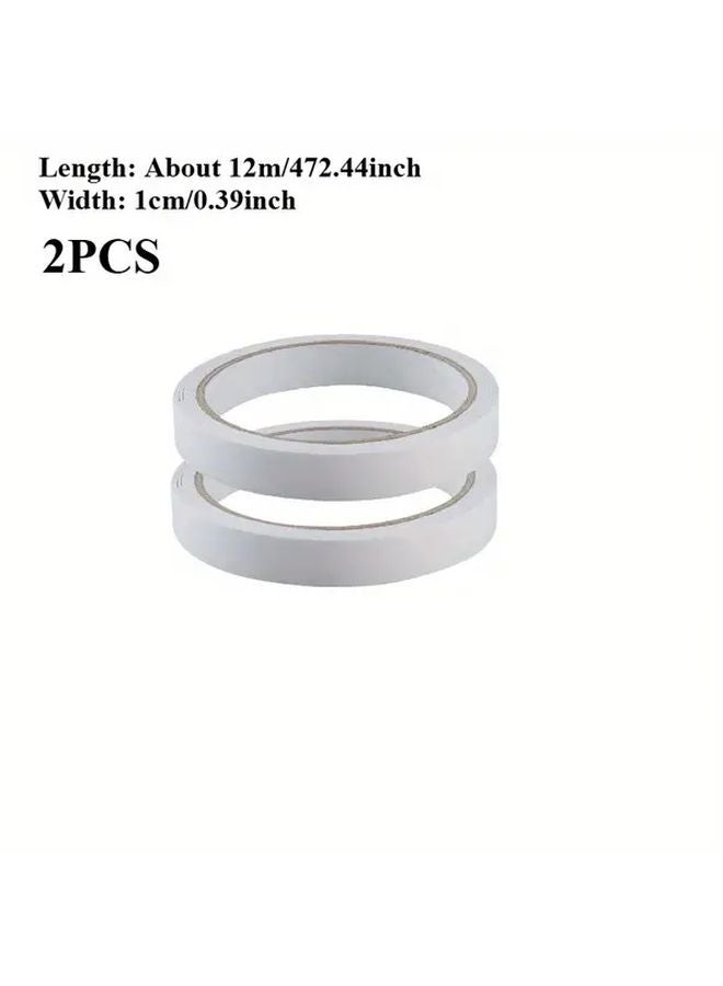 2pcs 0.39 Inch Double Sided Tape Clear Strong Adhesive For DIY Crafts Scrapbooking Office Use Easy To Remove - Image 1
