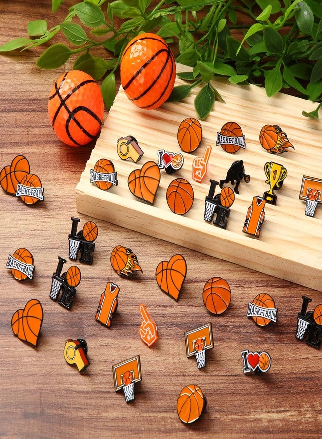 CraftyDream 60 Pcs Basketball Enamel Pins Bulk Sports Lapel Pins Ball Lover Badge Brooches Basketball Senior Night Gifts for Hat Backpack Bags Clothes Sport Team Accessories - Image 2