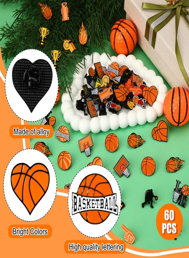 CraftyDream 60 Pcs Basketball Enamel Pins Bulk Sports Lapel Pins Ball Lover Badge Brooches Basketball Senior Night Gifts for Hat Backpack Bags Clothes Sport Team Accessories - Image 3