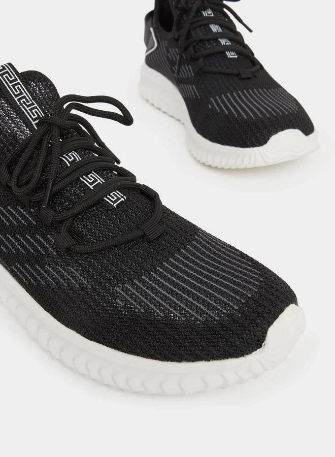 تايك تو Take Two Textured Lace Up Sneakers