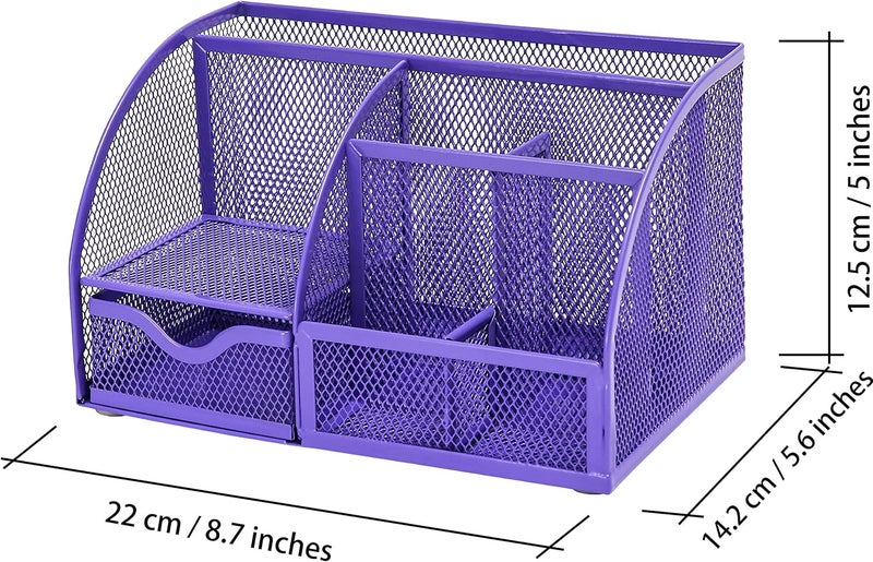 Exerz Desk Organiser/Desk Organiser/Desk Tidy/Pen Holder/Multifunction Organiser (EX348 Purple) - Image 2