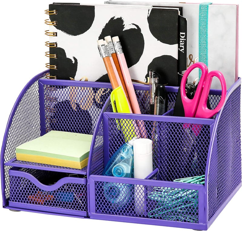 Exerz Desk Organiser/Desk Organiser/Desk Tidy/Pen Holder/Multifunction Organiser (EX348 Purple) - Image 1