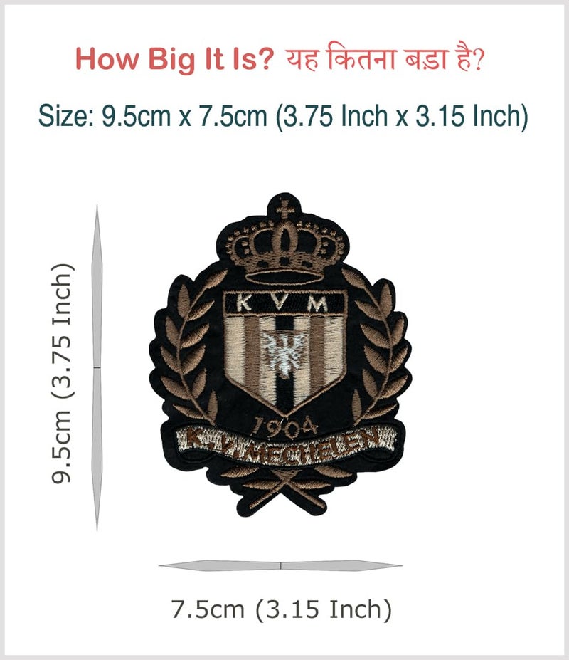 Generic KV Mechelen Football Club Applique Embroidered Sew-on Patch ; Size: 9.5cm x 7.5cm for Jackets, Bags, T-Shirts, Jeans, Pants, Outdoor Clothing ; Imported from Malaysia (1 Piece). (Code: SBX-15) - Image 2