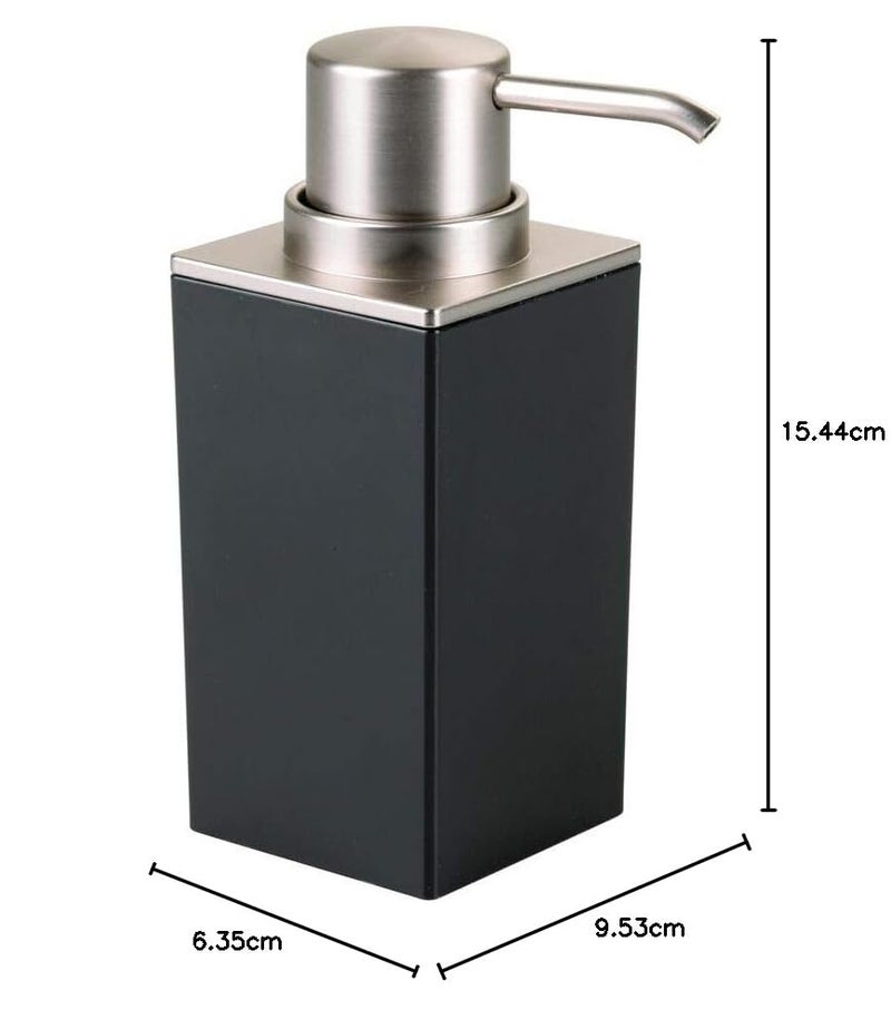 InterDesign Clarity Refillable Hand Soap Dispenser Pump Bottle Rust Proof Lotion Dispenser Holds 295 ml for Kitchen, Bathroom, Sink, Vanity - Brushed, Black (PID41387) - Image 4