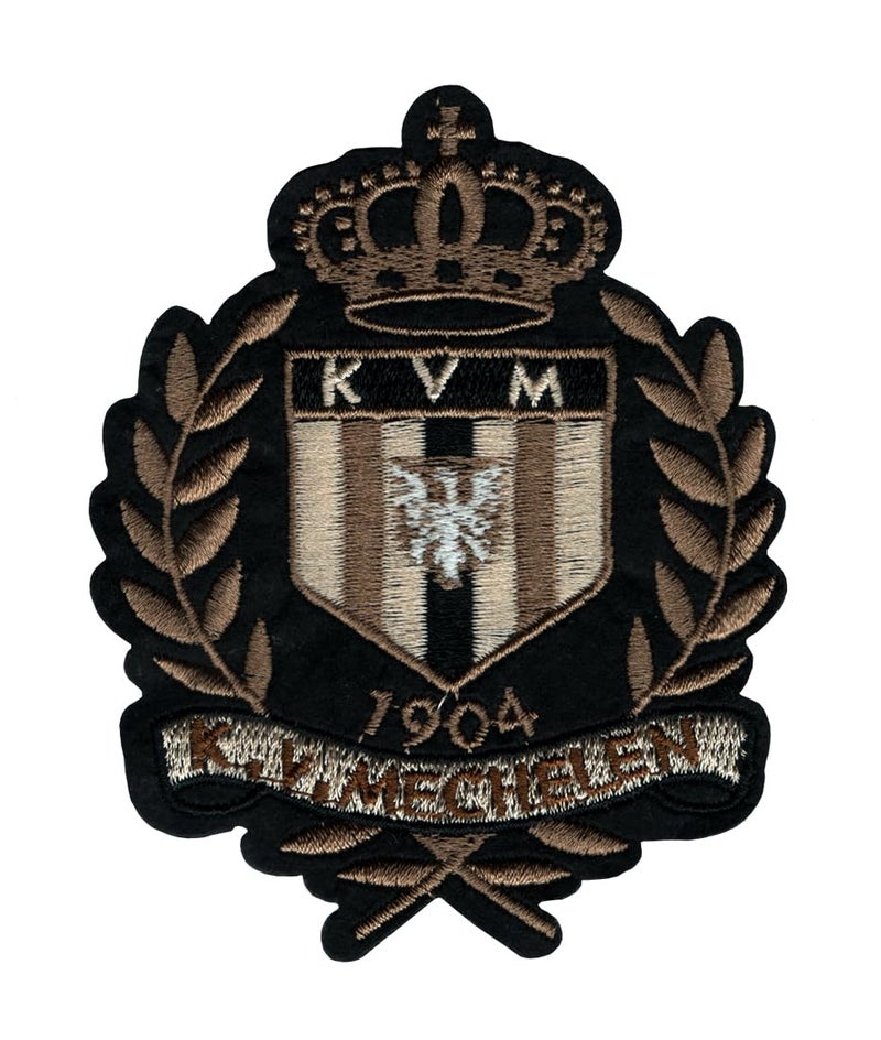 Generic KV Mechelen Football Club Applique Embroidered Sew-on Patch ; Size: 9.5cm x 7.5cm for Jackets, Bags, T-Shirts, Jeans, Pants, Outdoor Clothing ; Imported from Malaysia (1 Piece). (Code: SBX-15) - Image 1