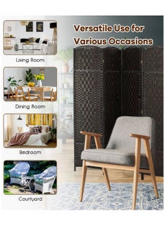 Living Room Divider 4 Panel Room Partition, Foldable Freestanding 200*180 CM  - Image 3