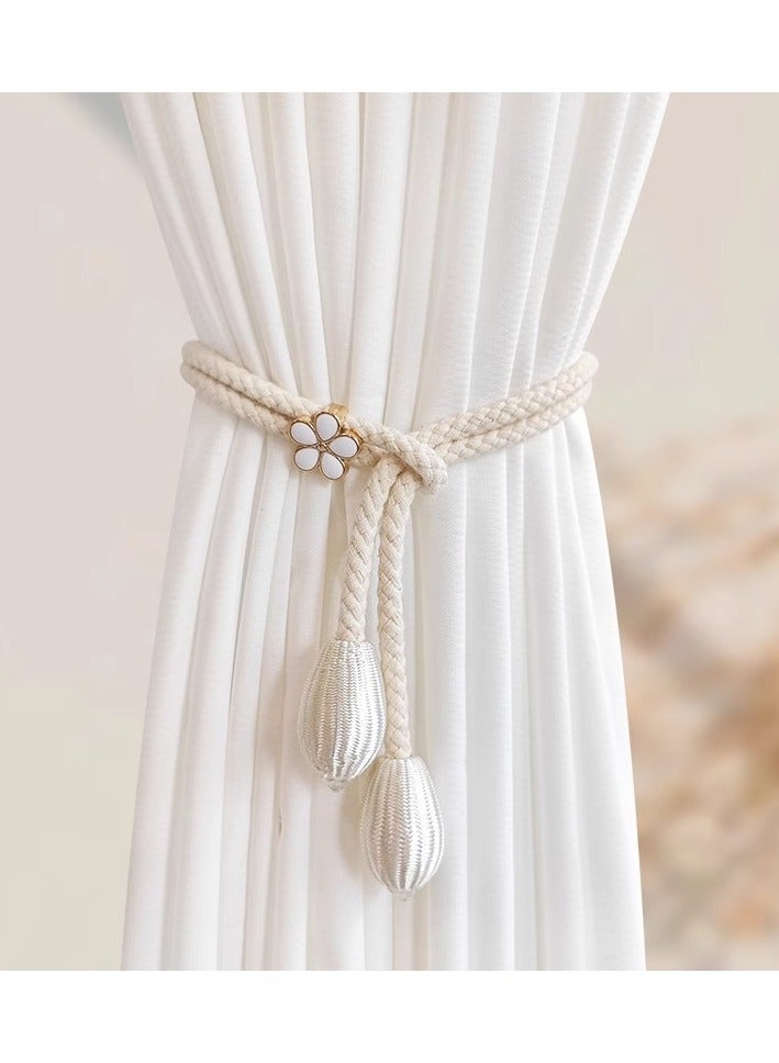 Simple, Modern, Adjustable Rope Curtain, Retractable Hanging Rope Buckle(1 Pair)  - Image 1