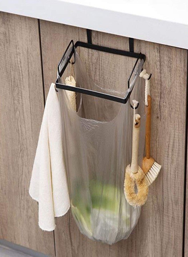 INDIAN DECOR 28313 Kitchen Hanging Trash Bag Holders Travel Garbage Can Rack Over Cabinet Rubbish Bin Metal Bracket Hanger of Cupboard Closet Door - Image 1