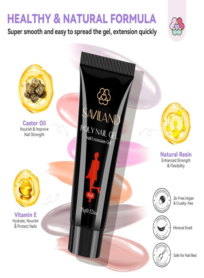 SAVILAND Poly Gel Nail Kit for Pretty Gift: 36 Colors Poly Gel Nail Starter Kit with Slip Solution and Mini U V Lamp Curing Light for Quick Extension Home DIY, Manicure Set Supplies Tools for Starter - Image 4