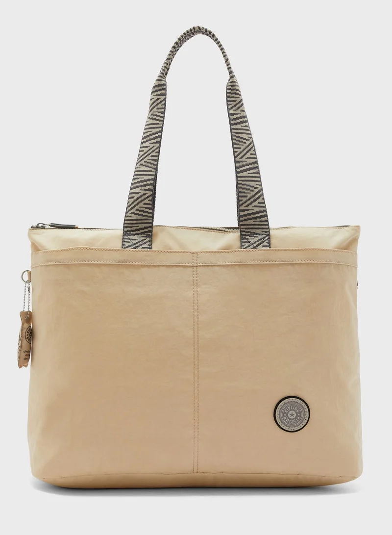 kipling Chika Ice Ivory Tote