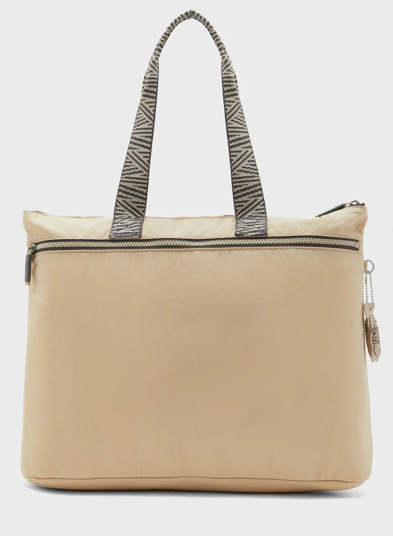 kipling Chika Ice Ivory Tote