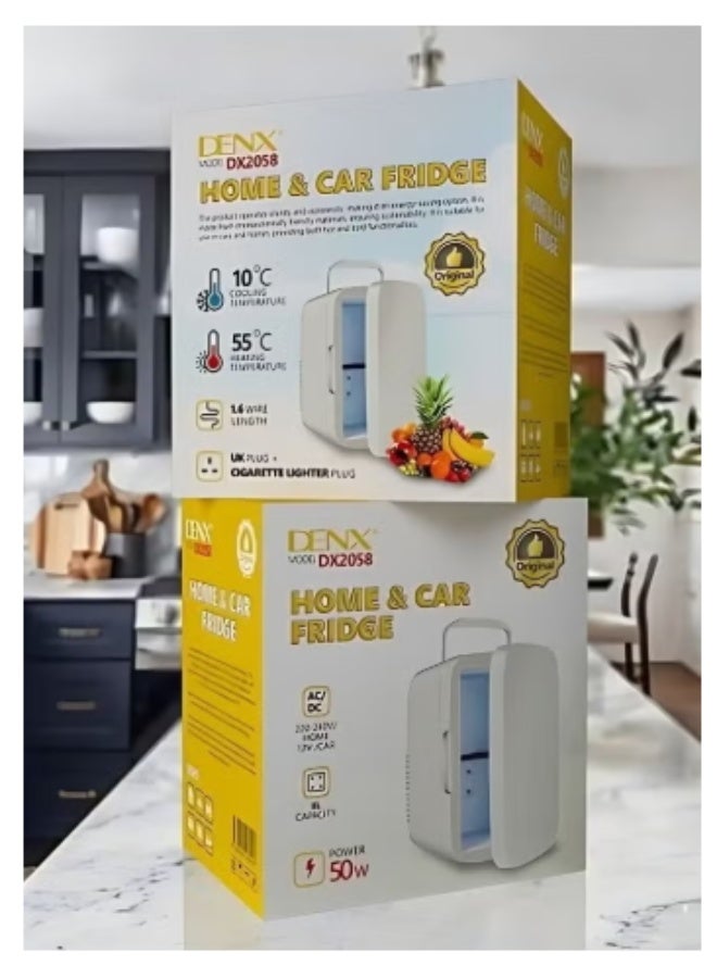 Denx Mini refrigerator suitable for home and car to store hot and cold foods and drinks, 4 liter capacity - Image 3