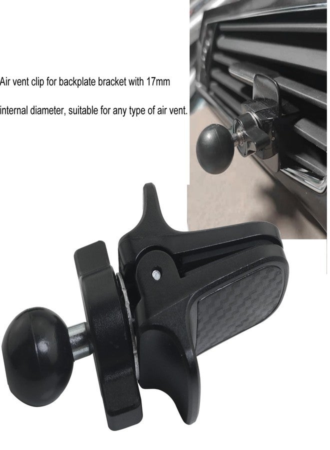 LUORNG Car Clip Phone Holder Plastic Backboard 17mm Ball Vent Universal Adjustable Knob GPS Vent Holder Base Black - Image 5