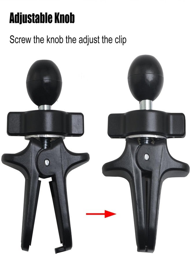 LUORNG Car Clip Phone Holder Plastic Backboard 17mm Ball Vent Universal Adjustable Knob GPS Vent Holder Base Black - Image 2