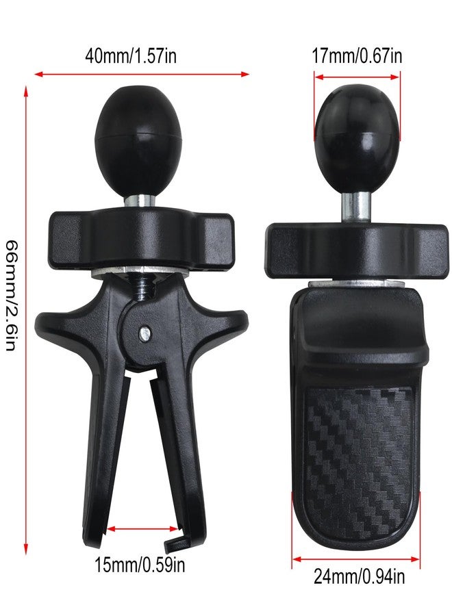 LUORNG Car Clip Phone Holder Plastic Backboard 17mm Ball Vent Universal Adjustable Knob GPS Vent Holder Base Black - Image 3