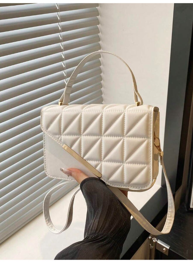 SHABILI Women Shoulder Bag PU Quilted Top-Handle Crossbody Sling, Ladies Cross Bags Tote Clutch Bag Lightweight Satchel, Large-Capacity Organizer for Teenager Youth Daily Casual Party Travel Commuter (White) - Image 2