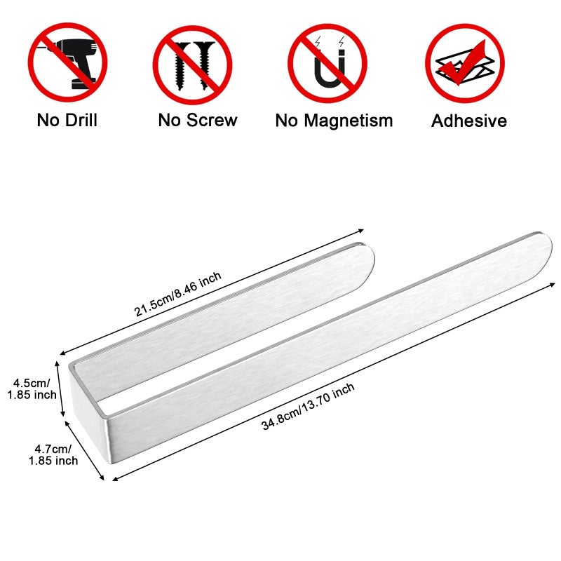 HUFEEOH Hand Towel Holder  Self Adhesive Towel Bar Towel Holder for Kitchen Cabinet  SUS 304 Stainless Steel Bath Towel Holder Stick on Wall - Image 2
