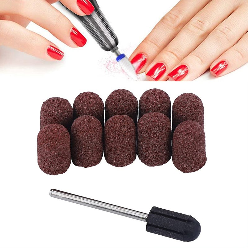 كلاراكو أغطية صنفرة الباديكير، أغطية صنفرة الباديكير 10 قطع، رأس صنفرة مخصص للأظافر، أداة تلميع وصقل، أدوات مانيكير وباديكير، أكواب الباديكير (7 × 13) - Image 3