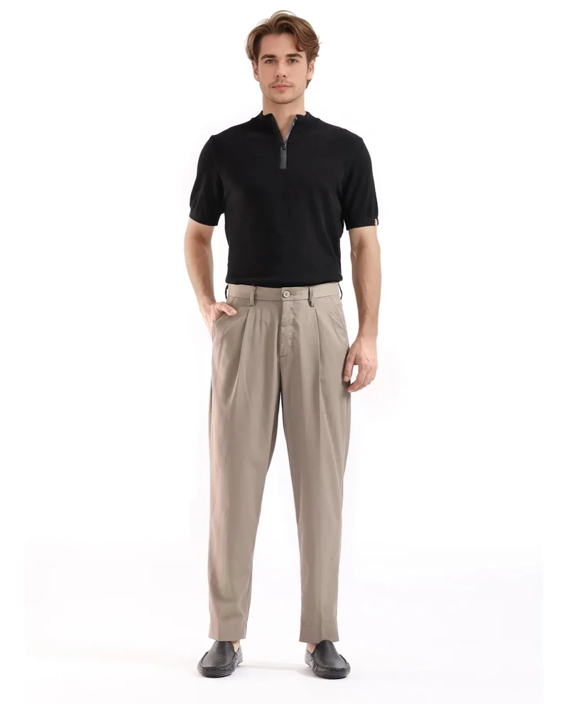 Rare Rabbit Men's Relaxed Fit Pleated Trousers