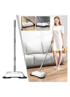 Hand push sweeper, household sweeper and mop vacuum cleaner, hand push vacuum cleaner, cleaning sweeper tool sweeping, household cleaning mop (white)