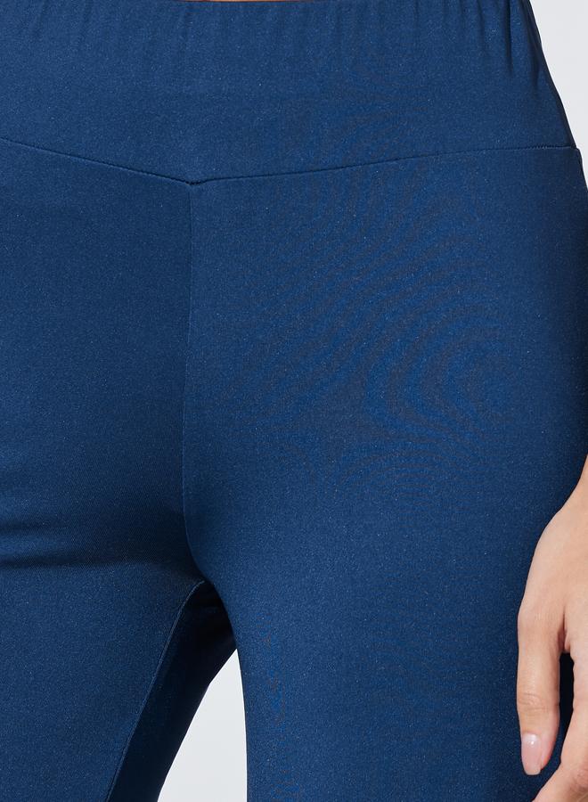 ستايلي بنطال سادة بأرجل واسعة - أزرق كحلي - Image 3