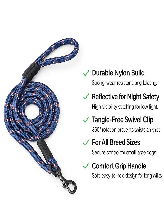 Zigly Lifestyle Reflective Rope Dog Leash - S (12mm) - Blue | Durable Training Rope Leash for Puppies & Small Dogs| Lightweight, Comfortable Grip Strong Leash for Daily Walks - Image 2