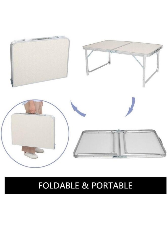 SMART HOME Portable Folding Table Set with Folding Chair, 2 in 1 Picnic Set, Adjustable Height for Indoor and Outdoor Use, for Garden, Kitchen, BBQ, Dining Table Size(120X60X70cm) Chair Size(75X40X40cm)  - Image 5