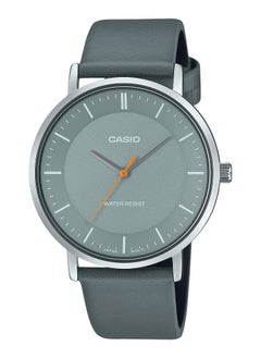 CASIO Analog Minimalist Look Grey Leather Men's Casual Watch MTP-VT04L-8E-46 × 40 × 8.2 mm Grey 
