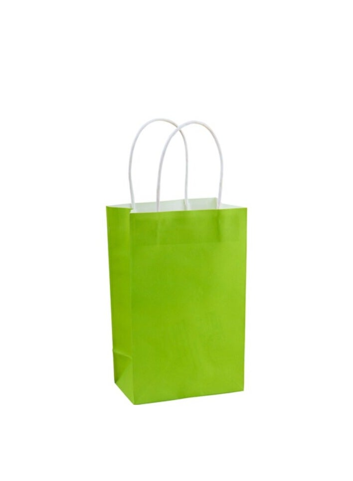 Party Time 24-Pieces A6 Light Green Kraft Paper Bags with Handle Party Gift Bag Birthday Wedding Graduation Baby Shower Christmas Shopping Favor Present Bag Souvenir Bag