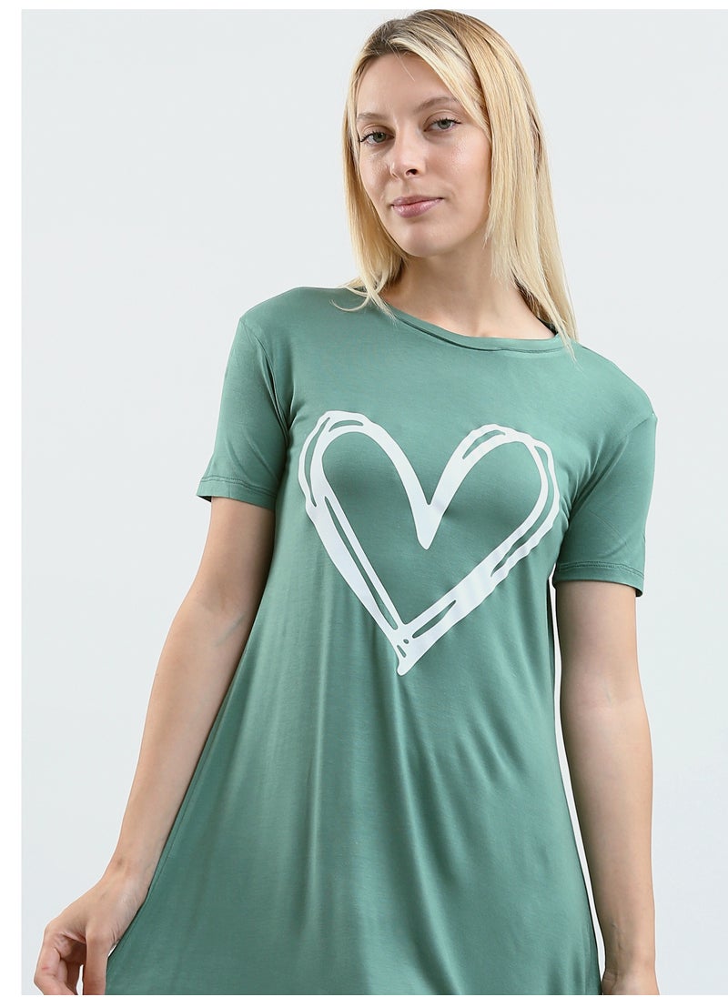 Mesery - Sleepshirt Cotton Short Sleeves Printed - Image 1
