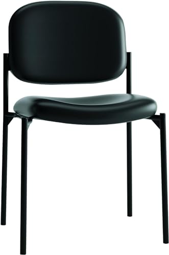 HON Scatter Guest Chair Comfortable Waiting Room Chairs Leather Chair Lobby Chairs Armless Black