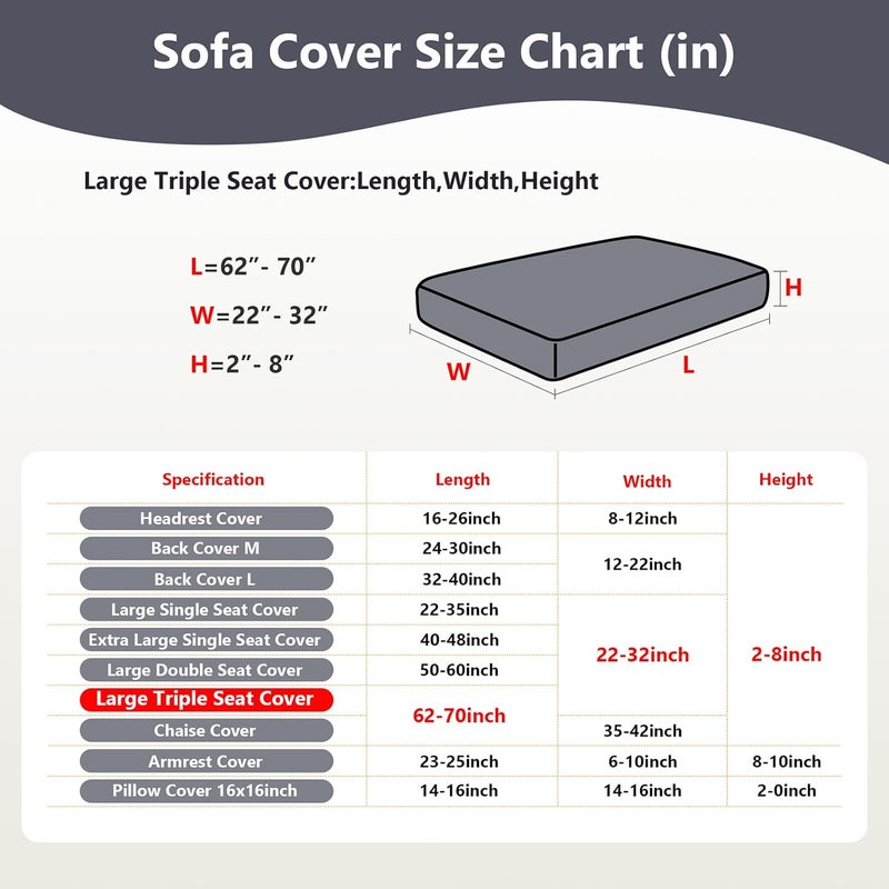Yoovat Magic Sofa Covers Interior Magic Sofa Couch Covers 2023 New Wear-Resistant Universal Sofa Cover Stretch for Sectional Slipcovers (Texture-Gray,Large Triple Seat Cover) - Image 3