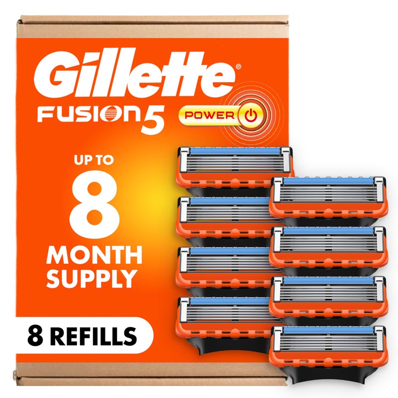 Gillette Fusion5 Power Razor Blades for Men, 5-Blade Razor Refills, 8 Count, Holiday Gifts for Men - Image 1