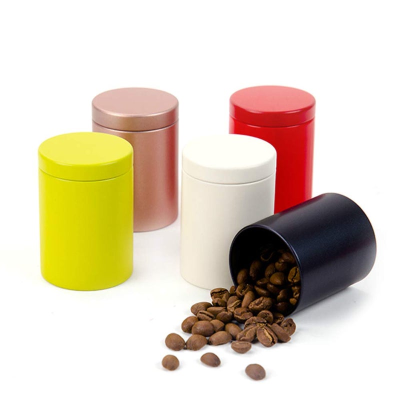 Tianhui Small Tin Can Box 47 Canister for Coffee Tea Candy Storage Loose Leaf Tea Tin Containers Storage 5 Pcs (Five Colors  M) - Image 1