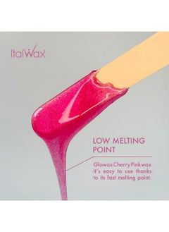 ItalWax Italwax Cherry Pink Glowax - 400g / 14.10 oz - Hard wax beads for hair removal - Synthetic formulation ideal for sensitive skins - Recommended for delicate areas  - Image 2