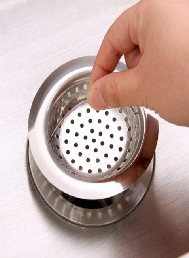 KitchenFest® Large, 11 cm with 2 mm Diameter Holes, Stainless Steel Sink Strainer with Handle, Kitchen Drain Basin Basket Filter Stopper, 1 Pcs. - Image 1