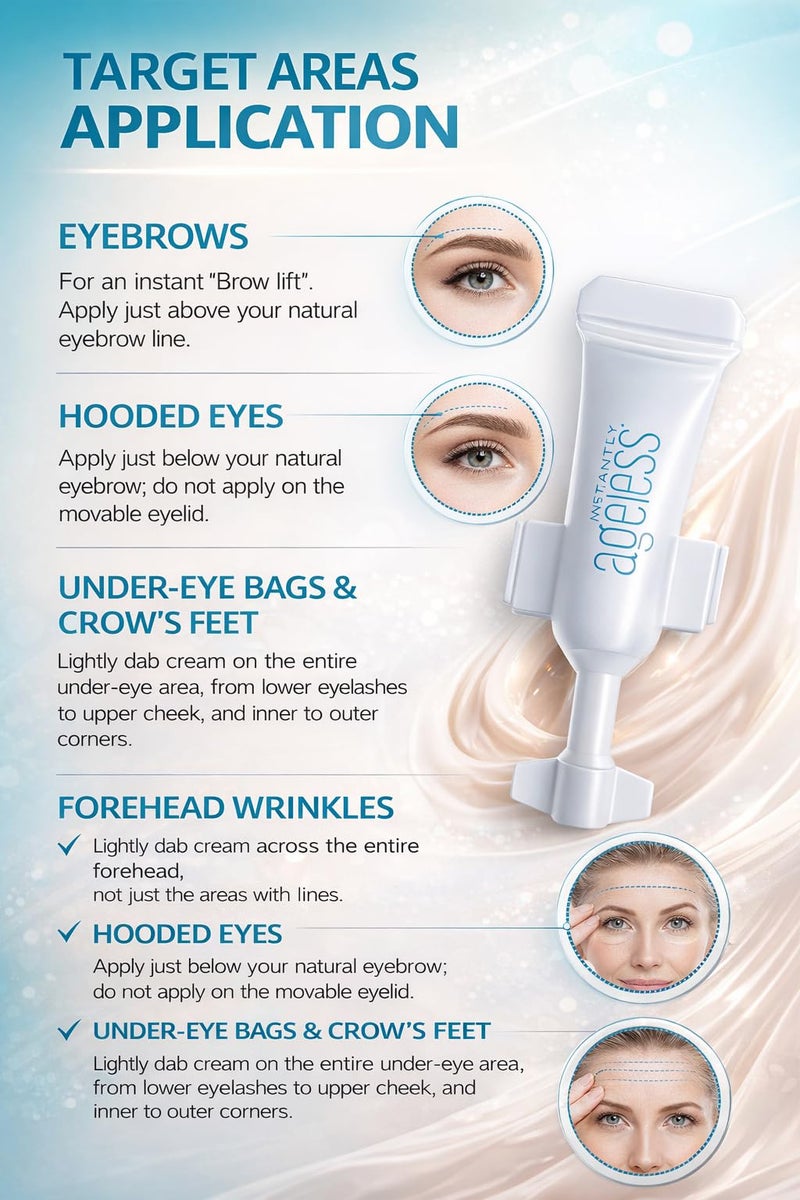 Instantly Ageless - Instant Face Lift Cream - Skin Care Anti Aging Face Cream with Vitamin C - Wrinkle Tightener - Eye Cream For Puffiness and Bags Under Eyes - Facelift 20 Vials - Image 4