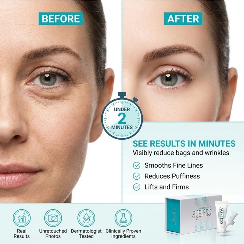 Instantly Ageless - Instant Face Lift Cream - Skin Care Anti Aging Face Cream with Vitamin C - Wrinkle Tightener - Eye Cream For Puffiness and Bags Under Eyes - Facelift 20 Vials - Image 2