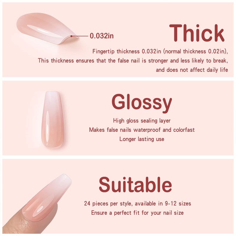Yivaiks 24 Pcs Advanced Hand Made Customization Press on Nails, Luxurious Rhinestone Design Ballerina Fake Nailsï¼ŒPerfect Accessory for Banquets, Soirees, Parties(GD-004) - Image 3